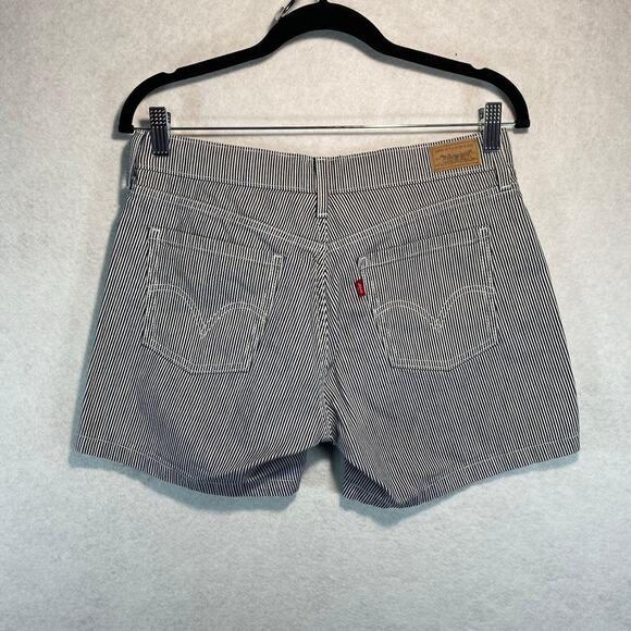 LEVIS Shorts "515 Short" Blue Engineer Stripes Womens Size 6 - Picture 6 of 8